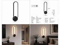 2 x led wandlamp 12w – 4000k neutraal wit - zwart – ip20 – always-w - afbeelding 5 van  5