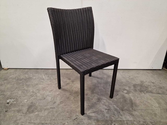 2 x luxury lounge - wicker stapelstoel ergo java brown - stapelbaar - afbeelding 2 van  5