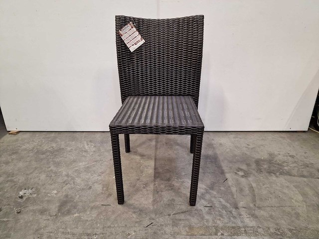 2 x luxury lounge - wicker stapelstoel ergo java brown - stapelbaar - afbeelding 4 van  5