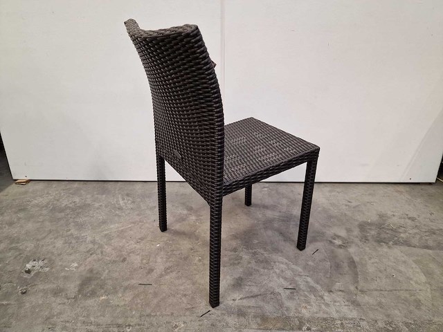 2 x luxury lounge - wicker stapelstoel ergo java brown - stapelbaar - afbeelding 3 van  4