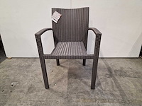 2 x luxury lounge - wicker stapelstoel ergo met arm taupe - afbeelding 3 van  5