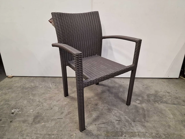 2 x luxury lounge - wicker stapelstoel ergo met arm taupe - afbeelding 1 van  5