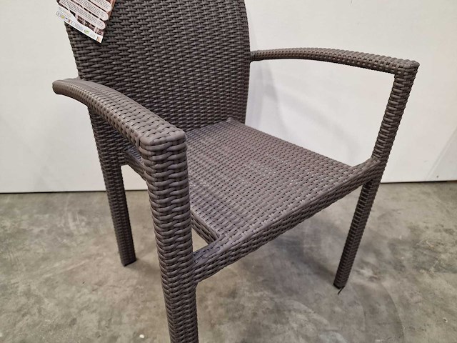 2 x luxury lounge - wicker stapelstoel ergo met arm taupe - afbeelding 2 van  2
