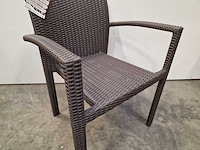 2 x luxury lounge - wicker stapelstoel ergo met arm taupe - afbeelding 4 van  5