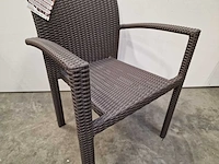 2 x luxury lounge - wicker stapelstoel ergo met arm taupe - afbeelding 4 van  5