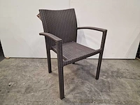 2 x luxury lounge - wicker stapelstoel ergo met arm taupe