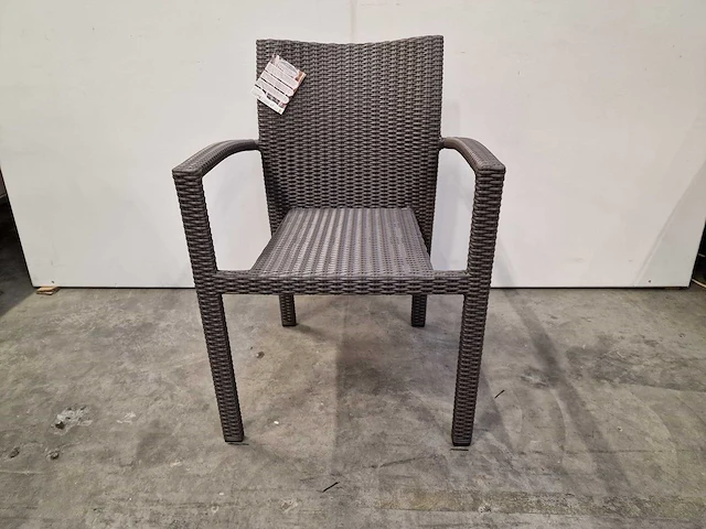 2 x luxury lounge - wicker stapelstoel ergo met arm taupe - afbeelding 3 van  5