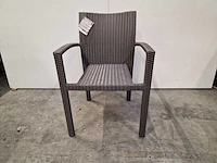 2 x luxury lounge - wicker stapelstoel ergo met arm taupe - afbeelding 3 van  5