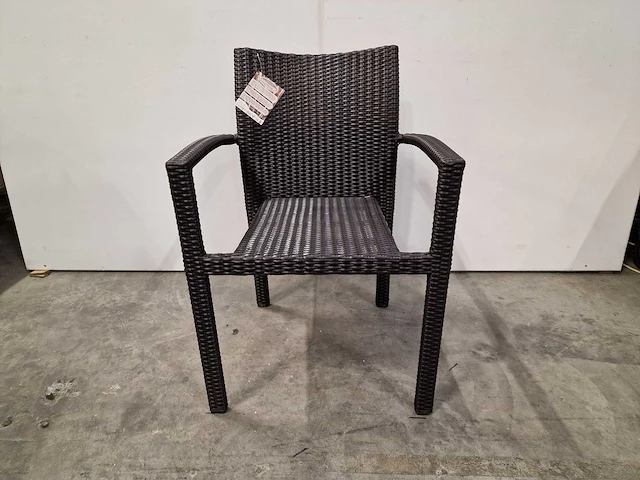 2 x luxury lounge - wicker stapelstoel ergo met armleuning java brown - afbeelding 3 van  4