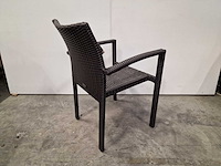 2 x luxury lounge - wicker stapelstoel ergo met armleuning java brown - afbeelding 2 van  4