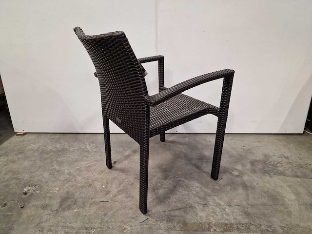 2 x luxury lounge - wicker stapelstoel ergo met armleuning java brown - afbeelding 2 van  4
