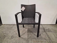 2 x luxury lounge - wicker stapelstoel ergo met armleuning java brown - afbeelding 3 van  4