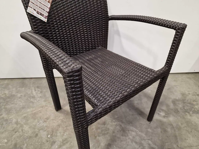 2 x luxury lounge - wicker stapelstoel ergo met armleuning java brown - afbeelding 4 van  4