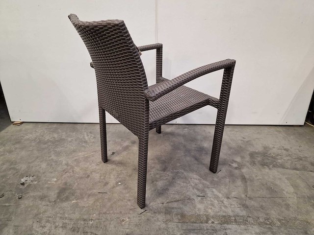2 x luxury lounge - wicker stapelstoel ergo met armleuning taupe - afbeelding 2 van  5