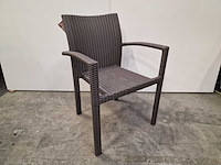 2 x luxury lounge - wicker stapelstoel ergo met armleuning taupe - afbeelding 1 van  3