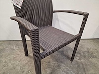2 x luxury lounge - wicker stapelstoel ergo met armleuning taupe - afbeelding 3 van  3