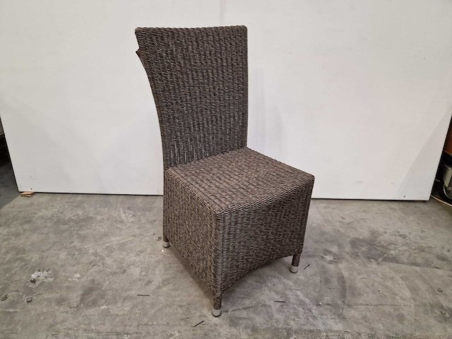 2 x luxury lounge - wickerstoel hoge rug fantasy grijs ronde draad - afbeelding 1 van  4