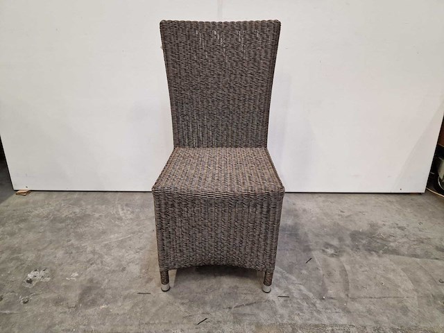 2 x luxury lounge - wickerstoel hoge rug fantasy grijs ronde draad - afbeelding 3 van  4