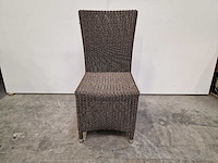 2 x luxury lounge - wickerstoel hoge rug fantasy grijs ronde draad - afbeelding 3 van  4