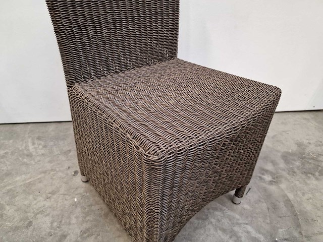 2 x luxury lounge - wickerstoel hoge rug fantasy grijs ronde draad - afbeelding 3 van  3