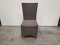 2 x luxury lounge - wickerstoel hoge rug fantasy grijs ronde draad - afbeelding 3 van  4