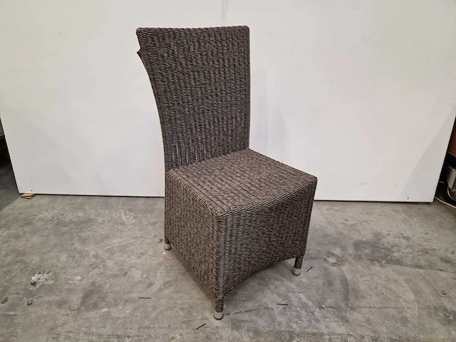 2 x luxury lounge - wickerstoel hoge rug fantasy grijs ronde draad - afbeelding 1 van  4