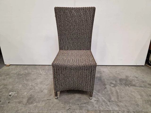 2 x luxury lounge - wickerstoel hoge rug fantasy grijs ronde draad - afbeelding 3 van  4