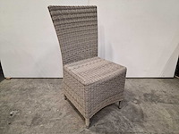 2 x luxury lounge - wickerstoel hoge rug koraalwit ronde draad - afbeelding 1 van  4