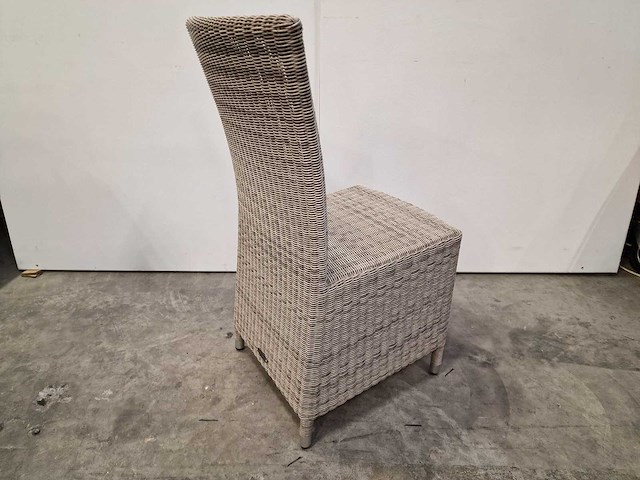 2 x luxury lounge - wickerstoel hoge rug koraalwit ronde draad - afbeelding 2 van  4