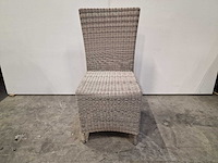 2 x luxury lounge - wickerstoel hoge rug koraalwit ronde draad - afbeelding 3 van  4