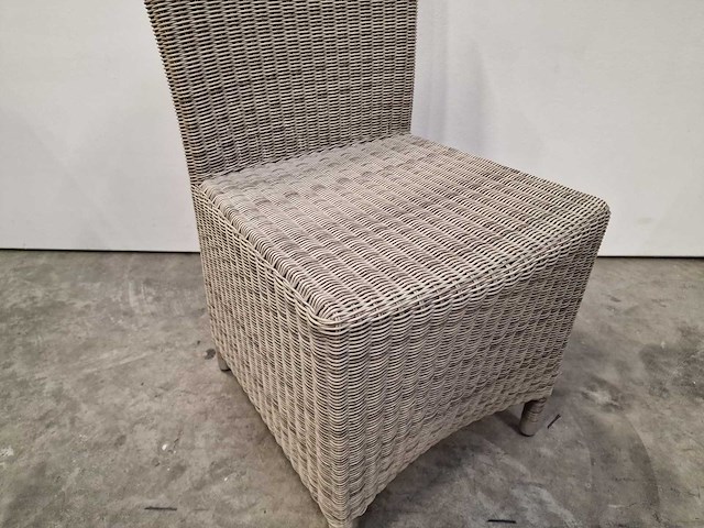 2 x luxury lounge - wickerstoel hoge rug koraalwit ronde draad - afbeelding 4 van  4