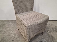2 x luxury lounge - wickerstoel hoge rug koraalwit ronde draad - afbeelding 4 van  4