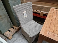 2 x luxury lounge - wickerstoel hoge rug koraalwit ronde draad