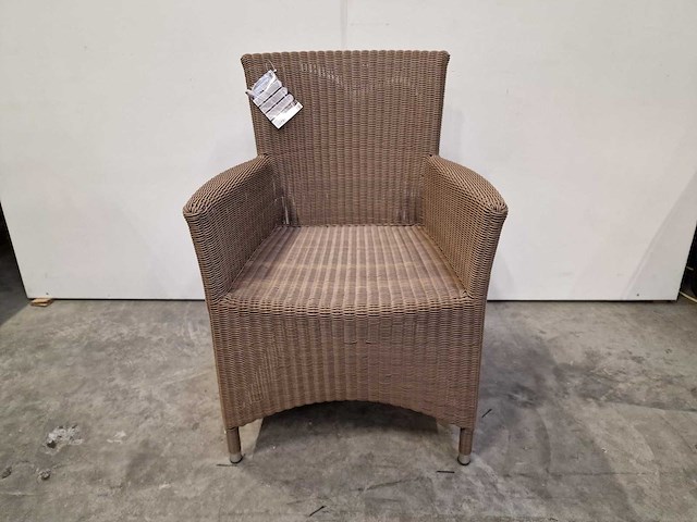 2 x luxury lounge - wickerzetel sardinia met armleuning coffee cream - afbeelding 3 van  4