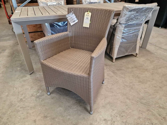 2 x luxury lounge - wickerzetel sardinia met armleuning coffee cream - afbeelding 2 van  5