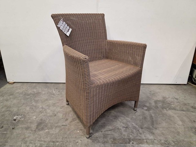 2 x luxury lounge - wickerzetel sardinia met armleuning coffee cream - afbeelding 1 van  4