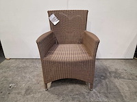 2 x luxury lounge - wickerzetel sardinia met armleuning coffee cream - afbeelding 3 van  4