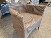 2 x luxury lounge - wickerzetel sardinia met armleuning coffee cream - afbeelding 4 van  5