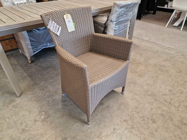 2 x luxury lounge - wickerzetel sardinia met armleuning coffee cream - afbeelding 1 van  5