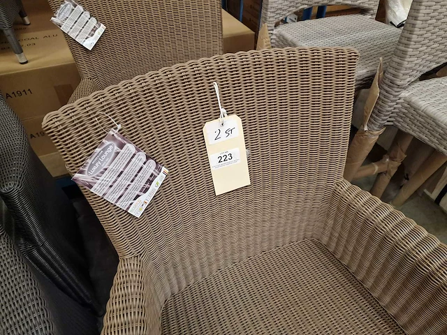 2 x luxury lounge - wickerzetel sardinia met armleuning coffee cream - afbeelding 5 van  6