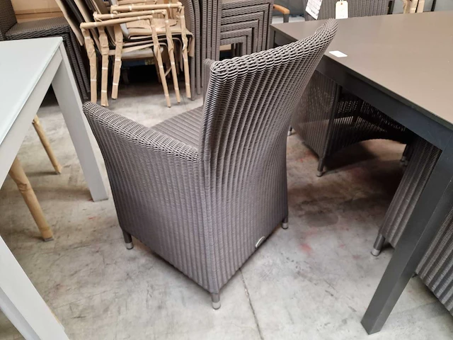 2 x luxury lounge - wickerzetel sardinia met armleuning taupegrijs - afbeelding 2 van  2