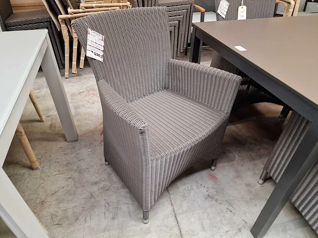 2 x luxury lounge - wickerzetel sardinia met armleuning taupegrijs - afbeelding 1 van  2