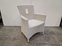 2 x luxury lounge - wickerzetel sardinia met armleuning wit - afbeelding 1 van  4