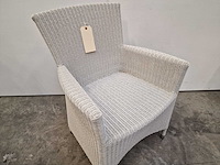 2 x luxury lounge - wickerzetel sardinia met armleuning wit - afbeelding 4 van  4