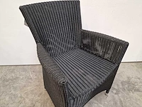 2 x luxury lounge - wickerzetel sardinia met armleuning zwart - afbeelding 2 van  4