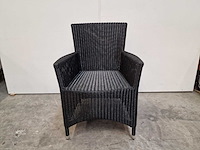 2 x luxury lounge - wickerzetel sardinia met armleuning zwart - afbeelding 3 van  4