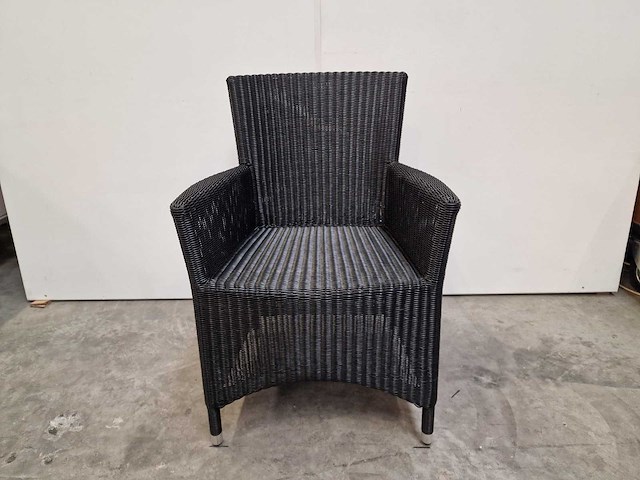 2 x luxury lounge - wickerzetel sardinia met armleuning zwart - afbeelding 3 van  4