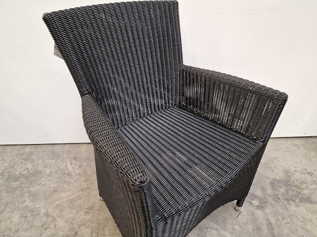 2 x luxury lounge - wickerzetel sardinia met armleuning zwart - afbeelding 4 van  4