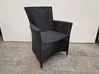 2 x luxury lounge - wickerzetel sardinia met armleuning zwart - afbeelding 1 van  1