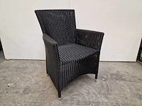 2 x luxury lounge - wickerzetel sardinia met armleuning zwart